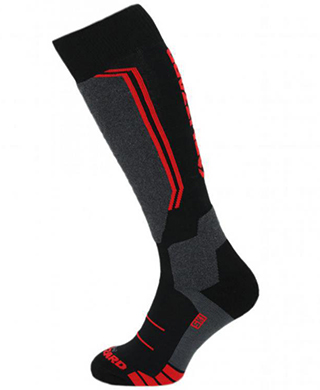 Allround wool ski socks, black/anthracite/red