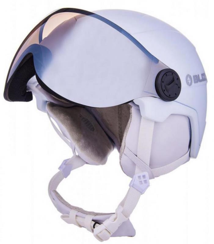 W2W Double Visor ski helmet, white matt, smoke lens, mirror