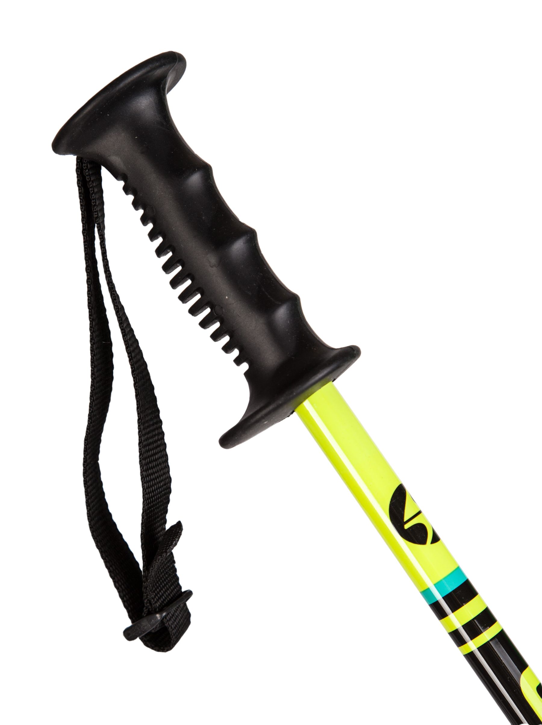 Race junior ski poles, yellow/black