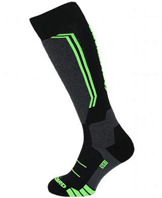 Allround wool ski socks, black/anthracite/green