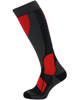 Compress 120 ski socks, black/grey/red