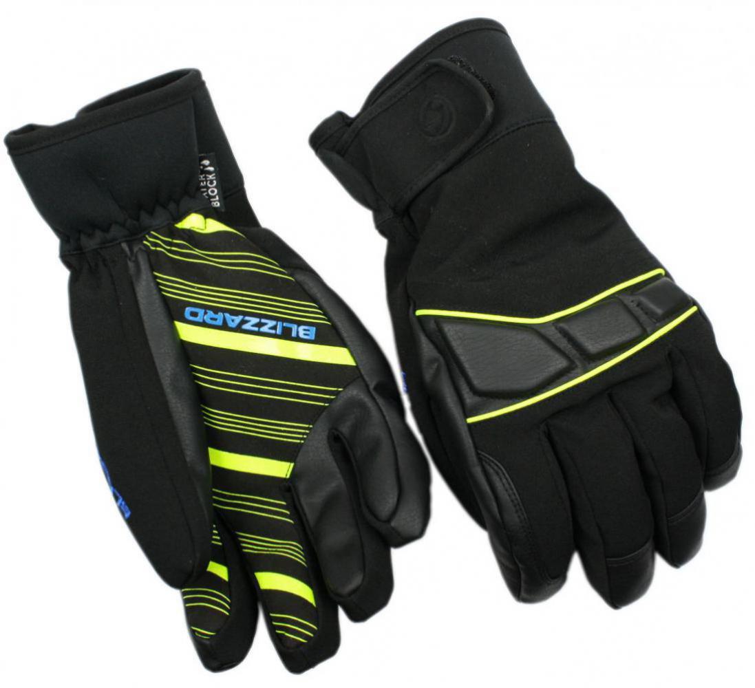Profi ski gloves, black/neon yellow/blue