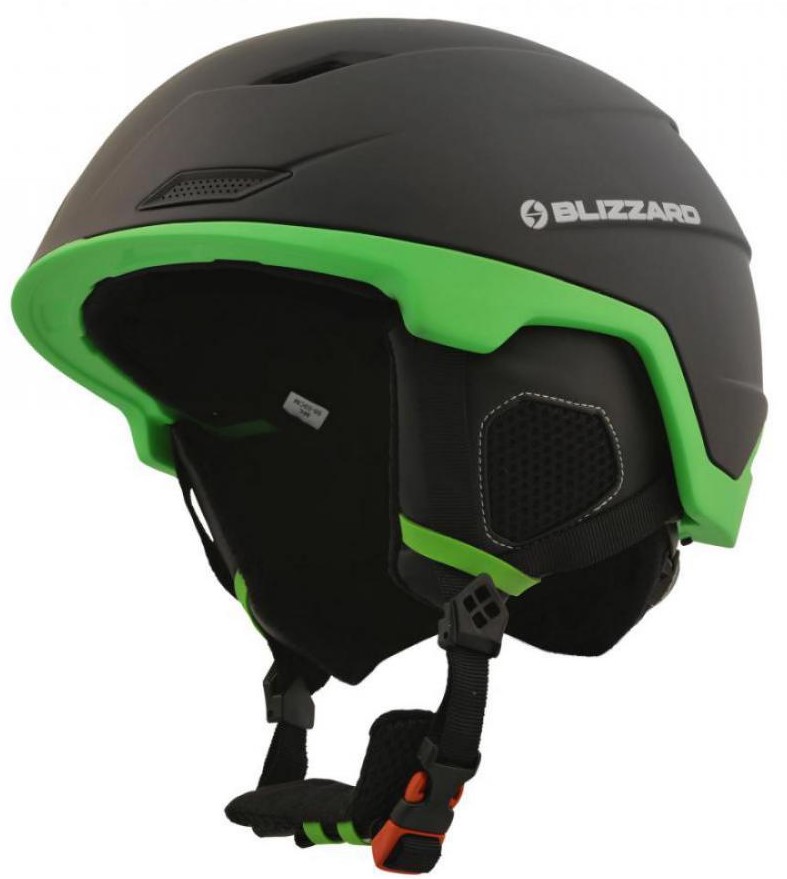 Double ski helmet, black matt/neon green