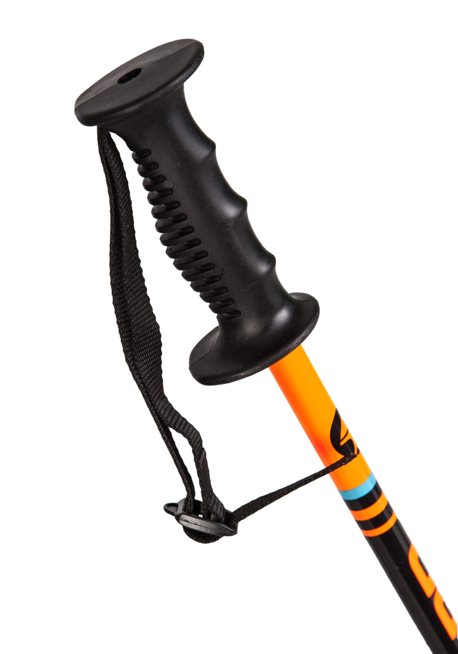 Race junior ski poles, orange/black